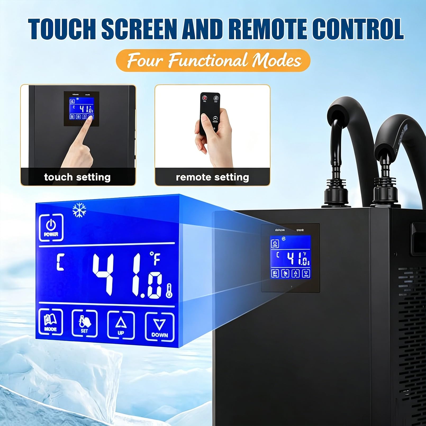 Bañera De Inmersión En Frío con Enfriador De Agua, Kit De Enfriador De Baño De Hielo De 1/3 HP con Bomba Y Filtro, Cubo De Hielo Aislado De 148 GAL para Terapia De Agua Fría, Recuperación De Atletas