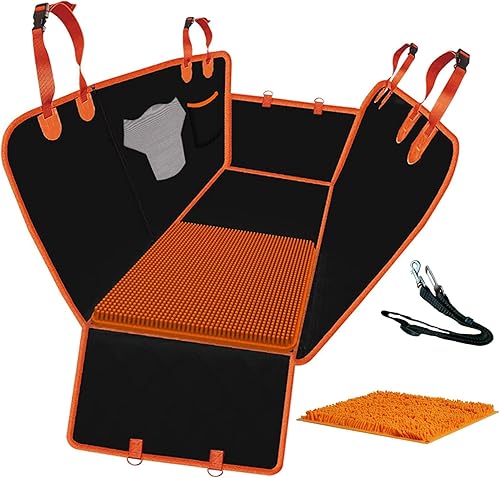 El asiento de automóvil para perro viene con alfombrilla desmontable, hamaca para perro para asiento trasero de automóvil con alivio de ventana de