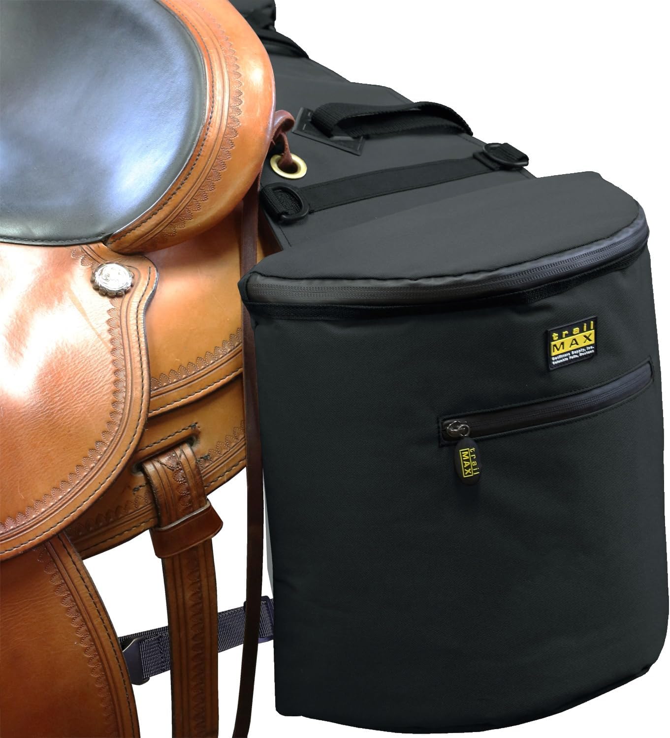 TrailMax Insulated Cooler Saddle Bags; Cooler Saddle Bags w/Closed-Cell Foam & Vinyl Liner for Western & Endurance Saddles; Insulated Saddlebags w/Cell Phone or Camera Pocket