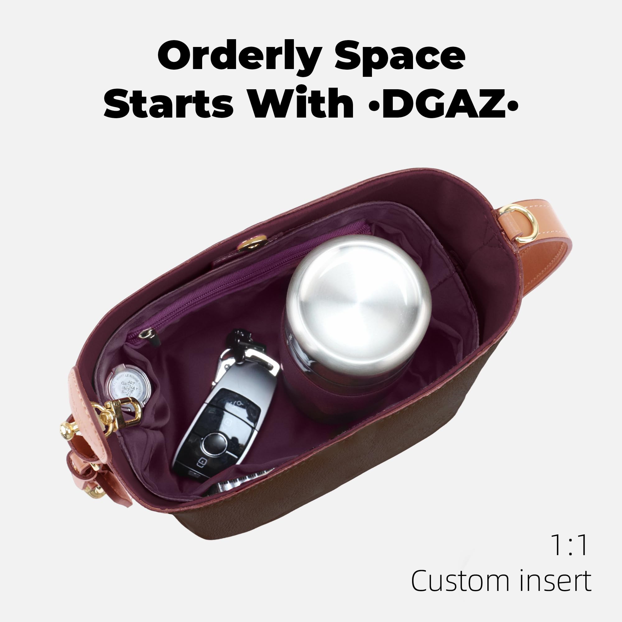 DGAZ Ligero Organizador Interior para All In GM, Inserto de Bolso, Fuchsia