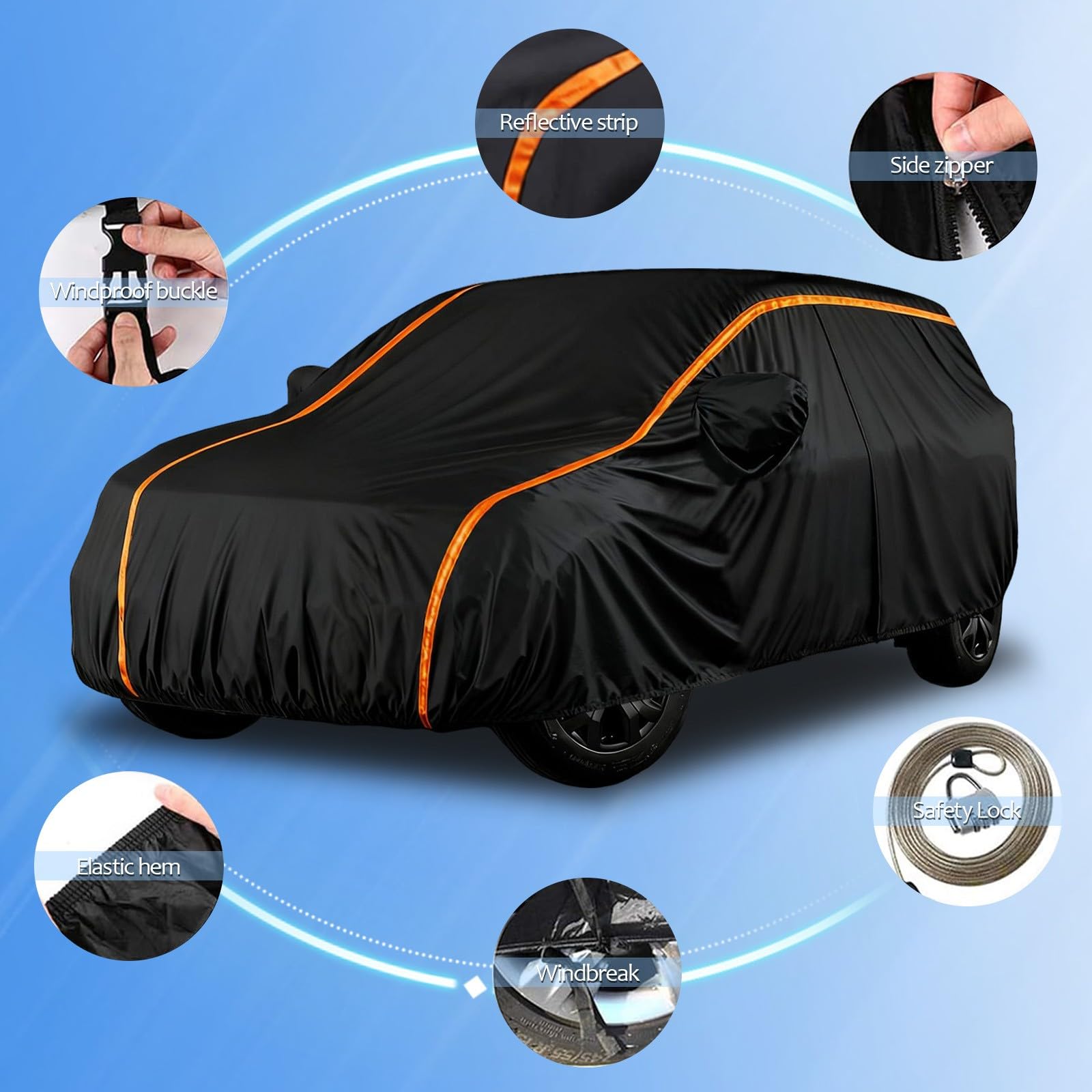 Auto Abdeckplane Vollgarage für VW Golf 1 Cabrio 1979-1994, Autoabdeckung für Ihr Auto vor Regen, Schnee, Staub & UV | Wasserdicht & Stabil für Winter & Sommer