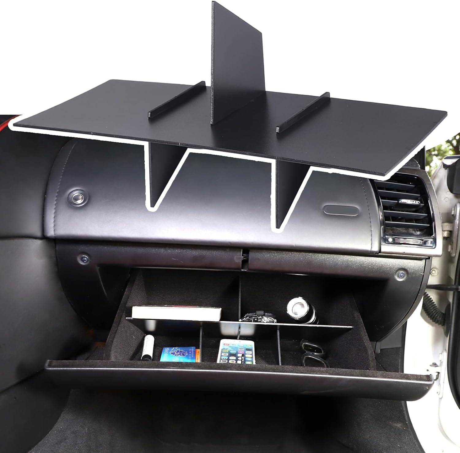 Daeiclru Glove Box Dividers Organizer Compatible with