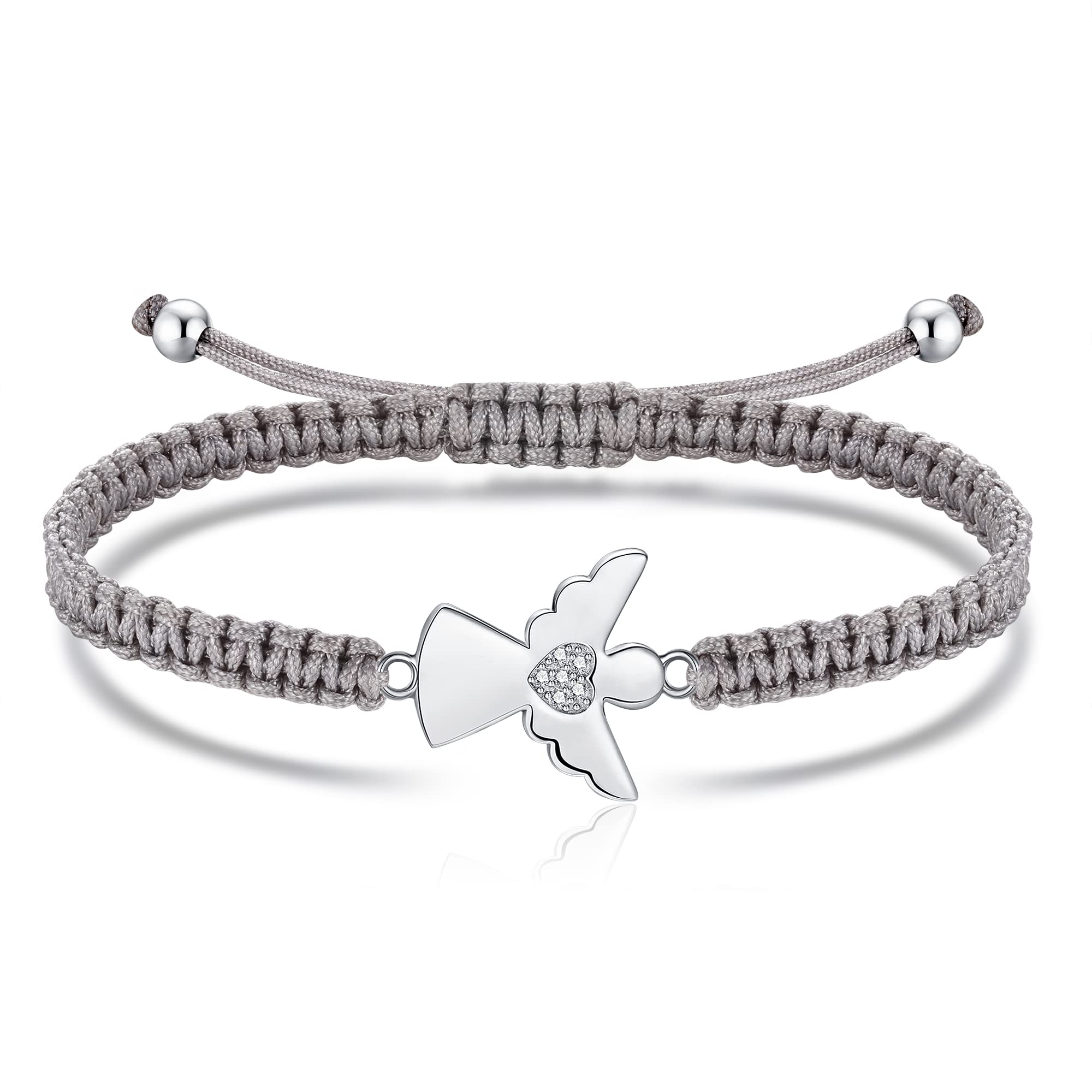 Jrêveinfini Schutzengel Armband Damen Mädchen Silber 925, Konfirmation Schutzengel Kommunion Mädchen Taufe Personalisiert, Weihnachten Geschenke für Frauen Mädchen mit Geschenkbox