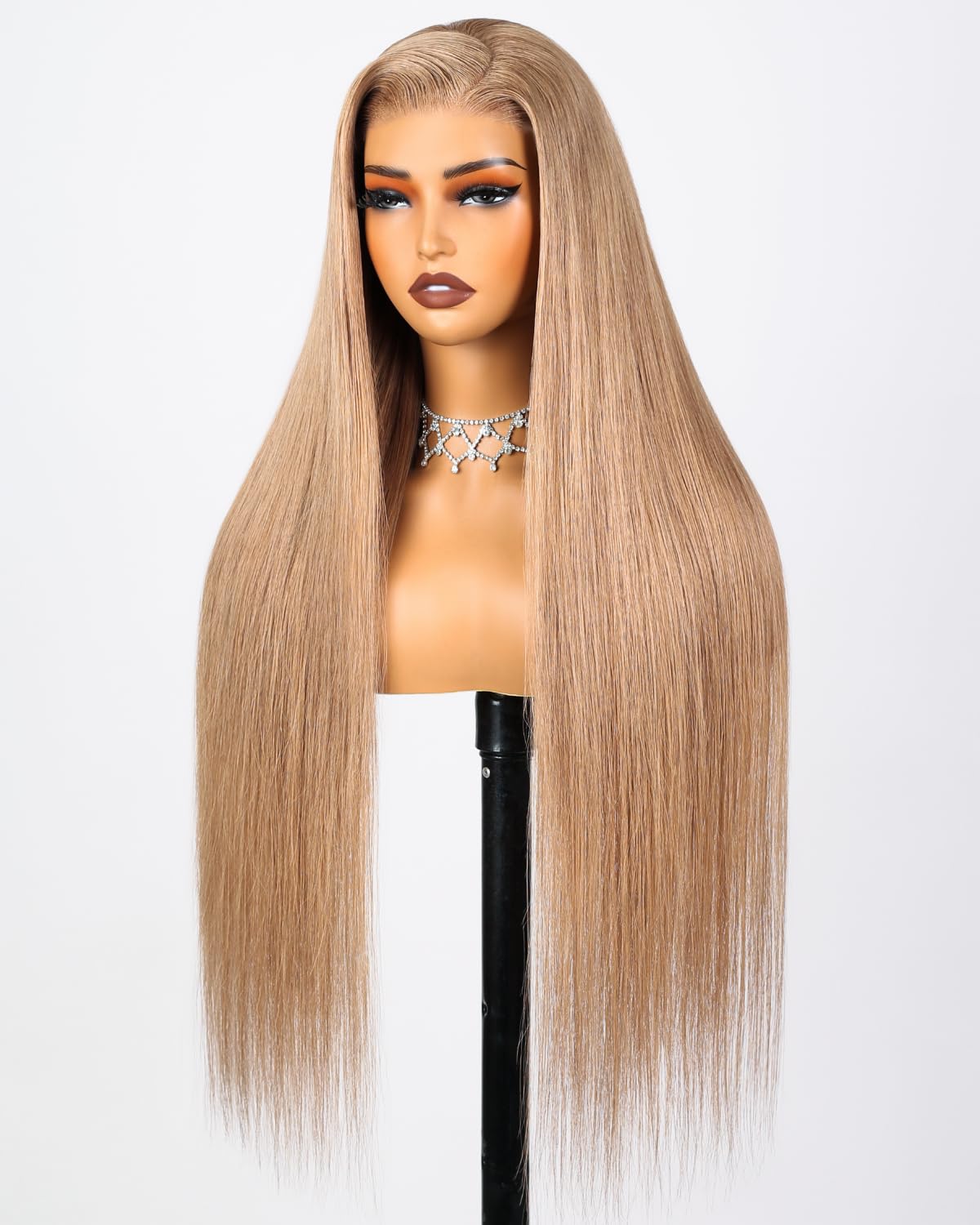Arabella Blonde Wig Human Hair Glueless Wigs Human Hair Pre Plucked Pre Cut 220% Density 6X5 Light Brown Wig Human Hair Lace Closure Straight Glueless Milk Tea Brown 20INCH