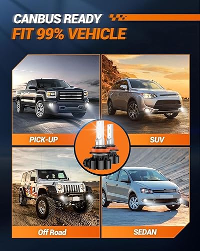 Vista 33 de SEALIGHT Bombillas LED antiniebla H8 H16 H11 amarillas, 600% de brillo, bombillas LED H11, lámparas antiniebla amarillas, 3000 K ámbar de fuerte