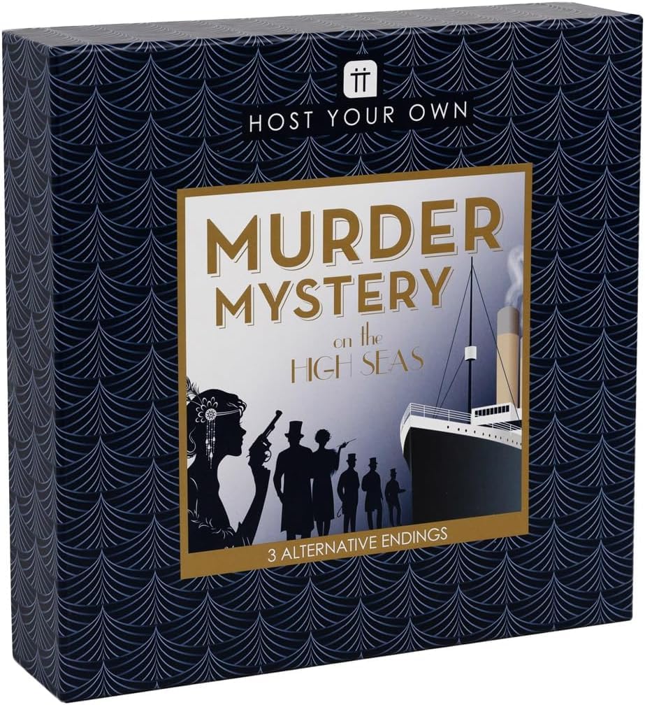 Talking Tables Reusable Murder Mystery Game Death on The Boat, Interactive Family Dinner Party Games Night, Halloween, Christmas Solve The Crime Case,