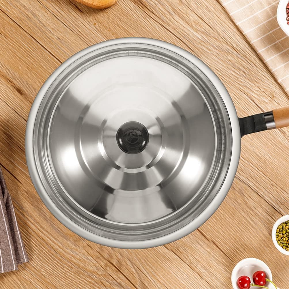 UPKOCH Stainless Steel Wok Lid Universal Pot Lid Spatter Shield Frying 14 Inch Lid for Frying Pot Covers for Cooking Cover Grease Splatter Guard for Frying Pot Lid Replacement