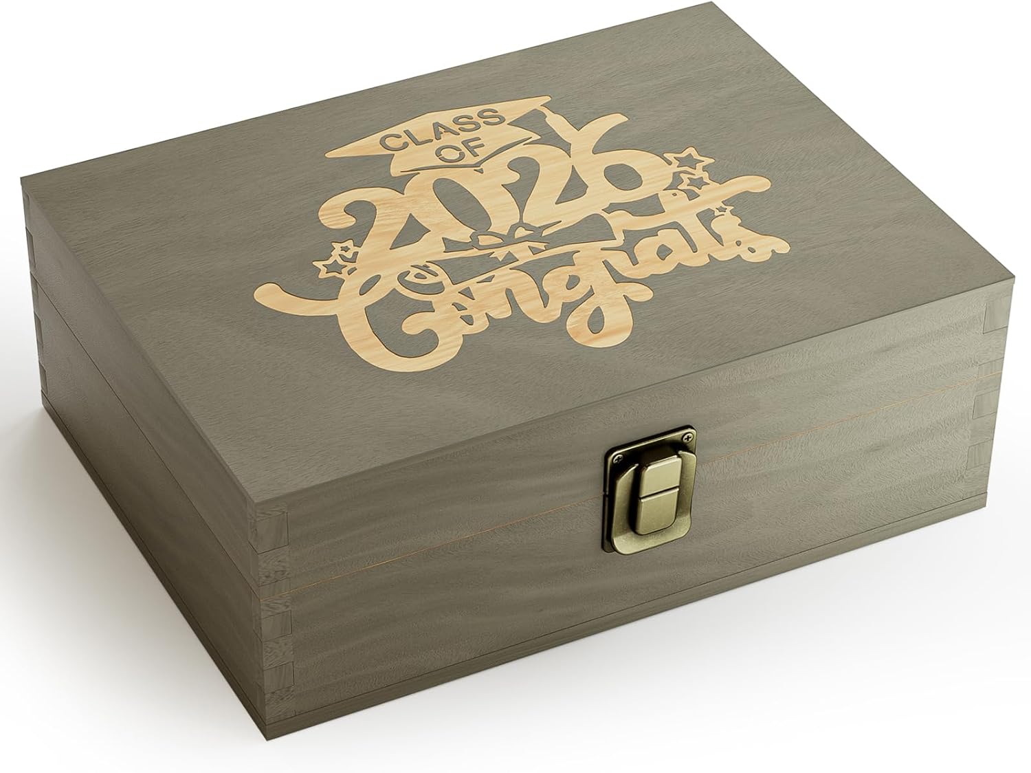 Graduation Keepsake Box - Engraved Class of 2026 Wood Memory Box Congrats Grad Gift for Him Her, Perfect for Storing Graduation Memories & Mementos