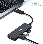 BENFEI USB 3.0 Hub, USB C Hub, 4-Port USB 3.0, Compatible for MacBook, Mac Pro, Mac mini, iMac, Surface Pro, XPS, PC, Flash Drive, Mobile Hard Drive