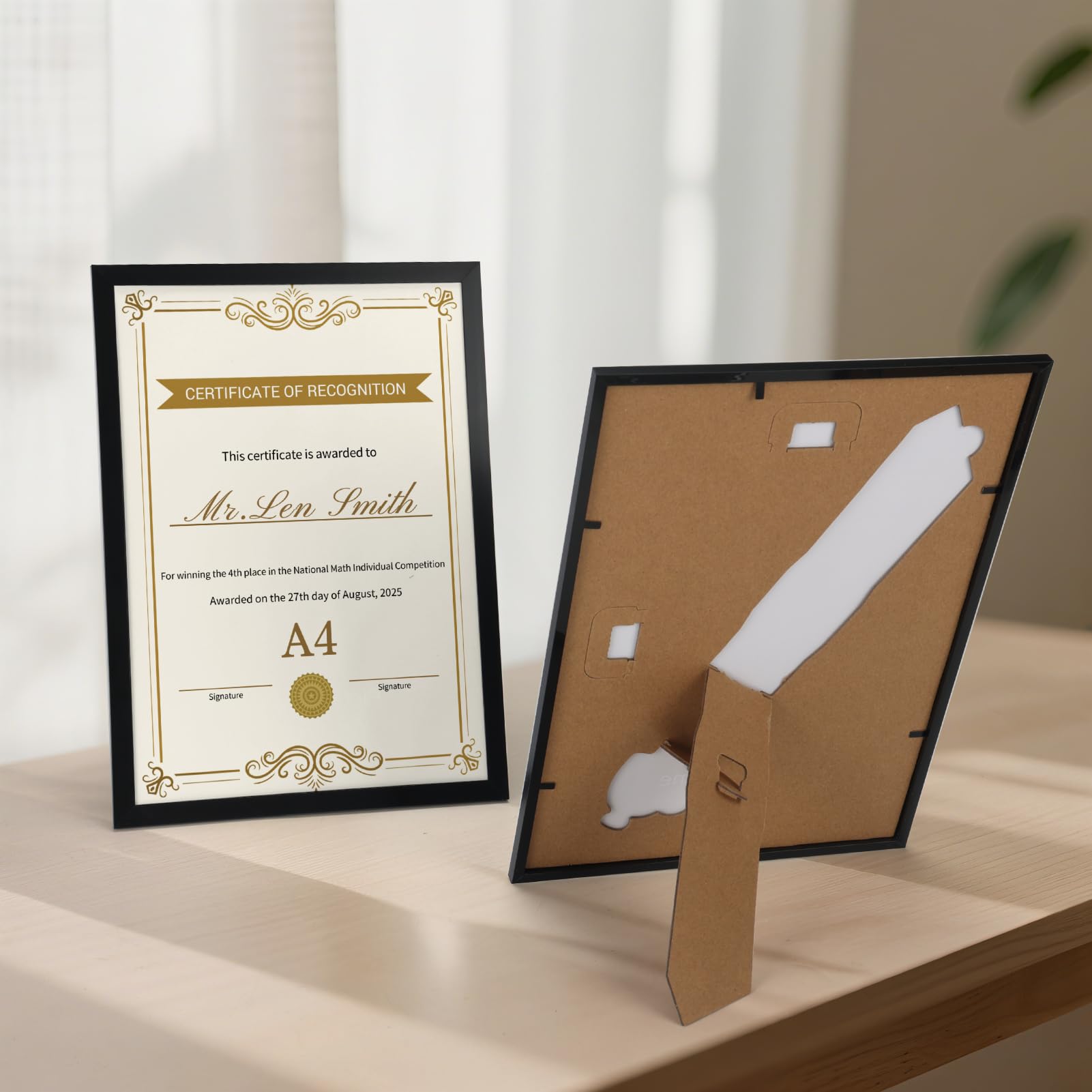 16 Pezzi Cornice A4, Cornice Nera per 21x29,7 cm Certificati, Foto, Disegni dei bambini e Documenti, Portafoto adatta per Soggiorno, Camera da Letto e Ufficio