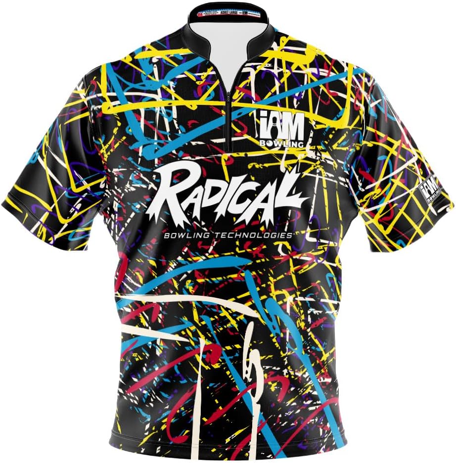 Logo Infusion I AM Bowling Jersey Short Sleeve Sash Collar 2130-RD Made in USA Radical