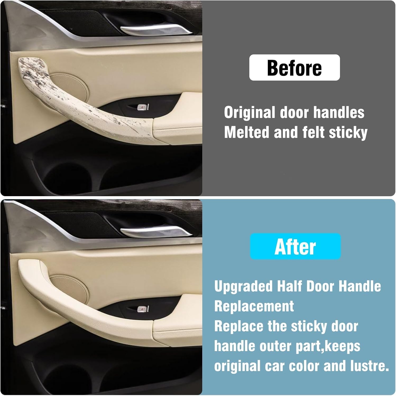 Jaronx Compatible with BMW X3 G01/X4 G02 Door Handle Cover Replacement, 1PCS Right Front/Rear Interior Door Handle Outer Covers for X3 G01 2017-2024, X4 G02 2018-2024 (NOT Leather Material)