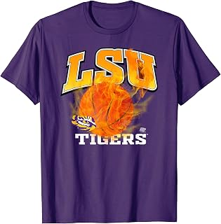 LSU Tigers Basketball 90's Flame Officially Licensed T-Shirt