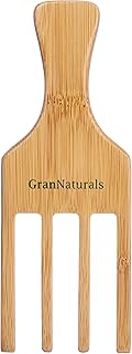 GranNaturals Hair Picks for Curly Hair - 4-Prong Wide-Toothed Comb Hair Pick for Fluffing Curls - Wooden Hair Pic for Comb...