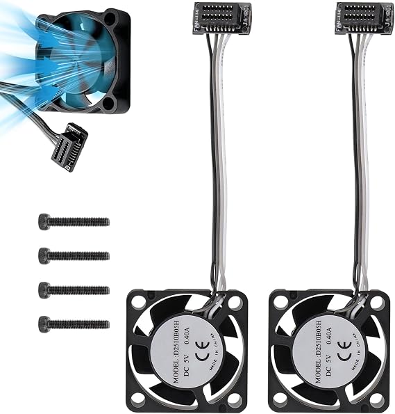 Extruder Hotend Cooling Fan for Bambu Lab P1P/P1S 3D Printer, 2510 0.4A High-Speed Cooling Fan for Bambu Lab P1 Series, 3D Printer Parts Accessories Pack of 2