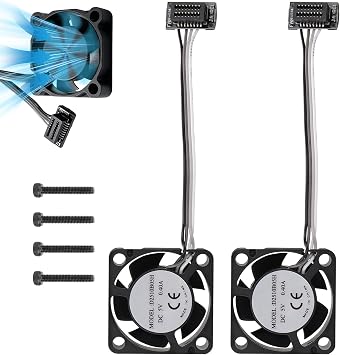 Extruder Hotend Cooling Fan for Bambu Lab P1P/P1S 3D Printer, 2510 0.4A High-Speed Cooling Fan for Bambu Lab P1 Series, 3D Printer Parts Accessories Pack of 2