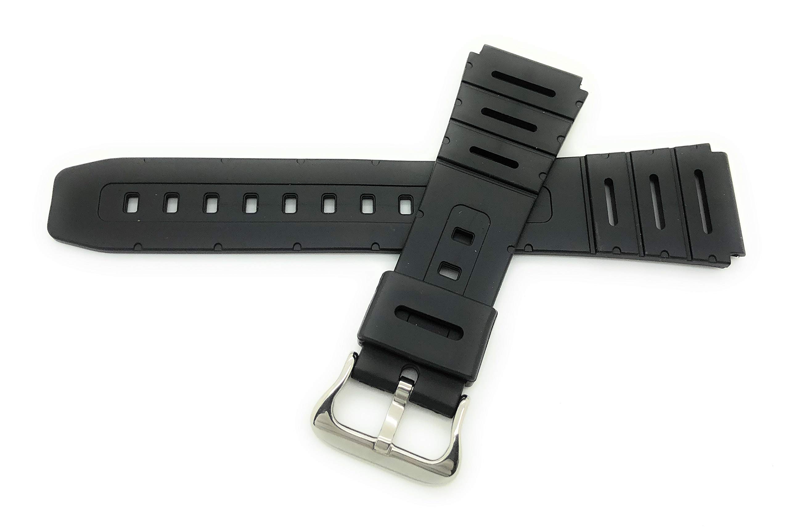 20mm Black Rubber Watch Band (style 1)