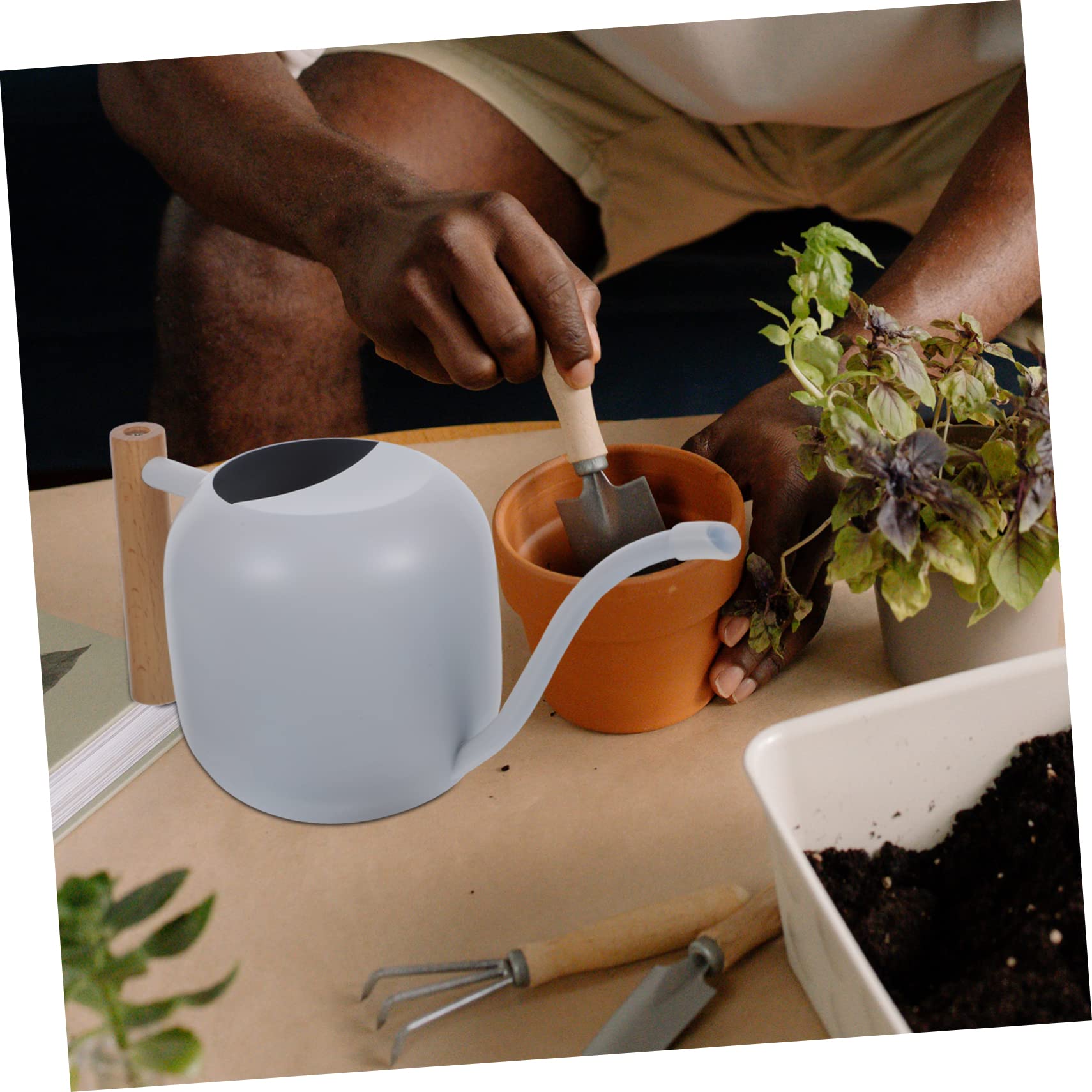 Toyvian arrosoir à Long Bec Buse Outil Usine arrosoir arroseur arrosoir Plantes d'intérieur arrosoir de Chalet arrosoir Moderne arrosoir pulvérisateur Acier Inoxydable Blanche