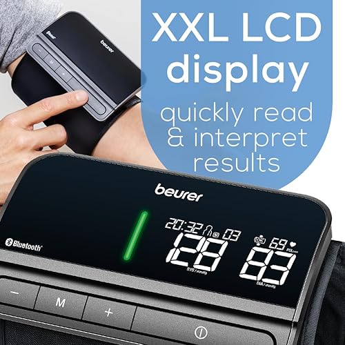 Miniatura 8 de Beurer BM81 easyLock - Monitor automático de presión arterial en la parte superior del brazo, brazalete inteligente sin cables para medición rápida,