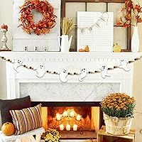 Vista 23 de Gistome Halloween Hanging Decorations Indoor - Felt Bat Wooden Beads Garland