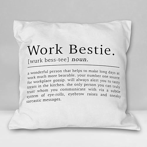 Work Bestie Definition - Fundas de almohada suaves para Navidad, cumpleaños, decoración con cita de amistad, decoración para el hogar, dormitorio,