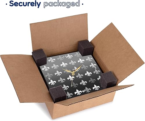 Miniatura 8 de 3dRose DPP_59112_1 - Reloj de pared con diseño de flor de Lis, 10.0 x 10.0 in, color blanco y negro