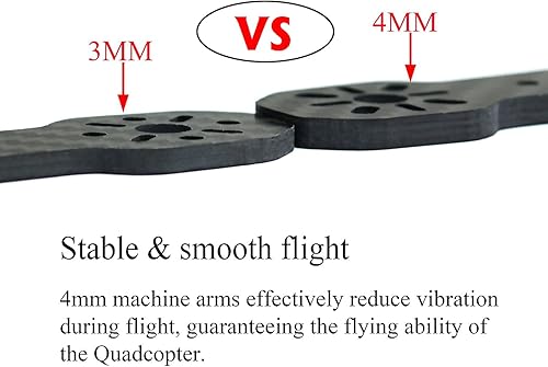 Miniatura 3 de FPV Racing Drone Frame 5 pulgadas Fibra de Carbono Quadcopter Frame Kit con 0.157 in FPV Frame Arms+Lipo Batería Correa