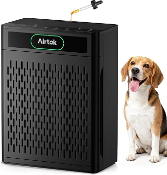 Airtok Air Purifiers for Home Large Room Up to 1848sq.ft, HEPA Air Purifier for Bedroom, Pet Hair Air Cleaner with Washable Filter, Aromatherapy, Sleep Mode Air Cleaners for Smoke, Office-AP3001 Black