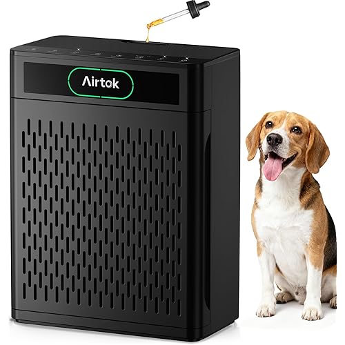 Airtok Air Purifiers for Home Large Room Up to 1848sq.ft, HEPA Air Purifier for Bedroom, Pet Hair Air Cleaner with Washable Filter, Aromatherapy, Sleep Mode Air Cleaners for Smoke, Office-AP3001 Black