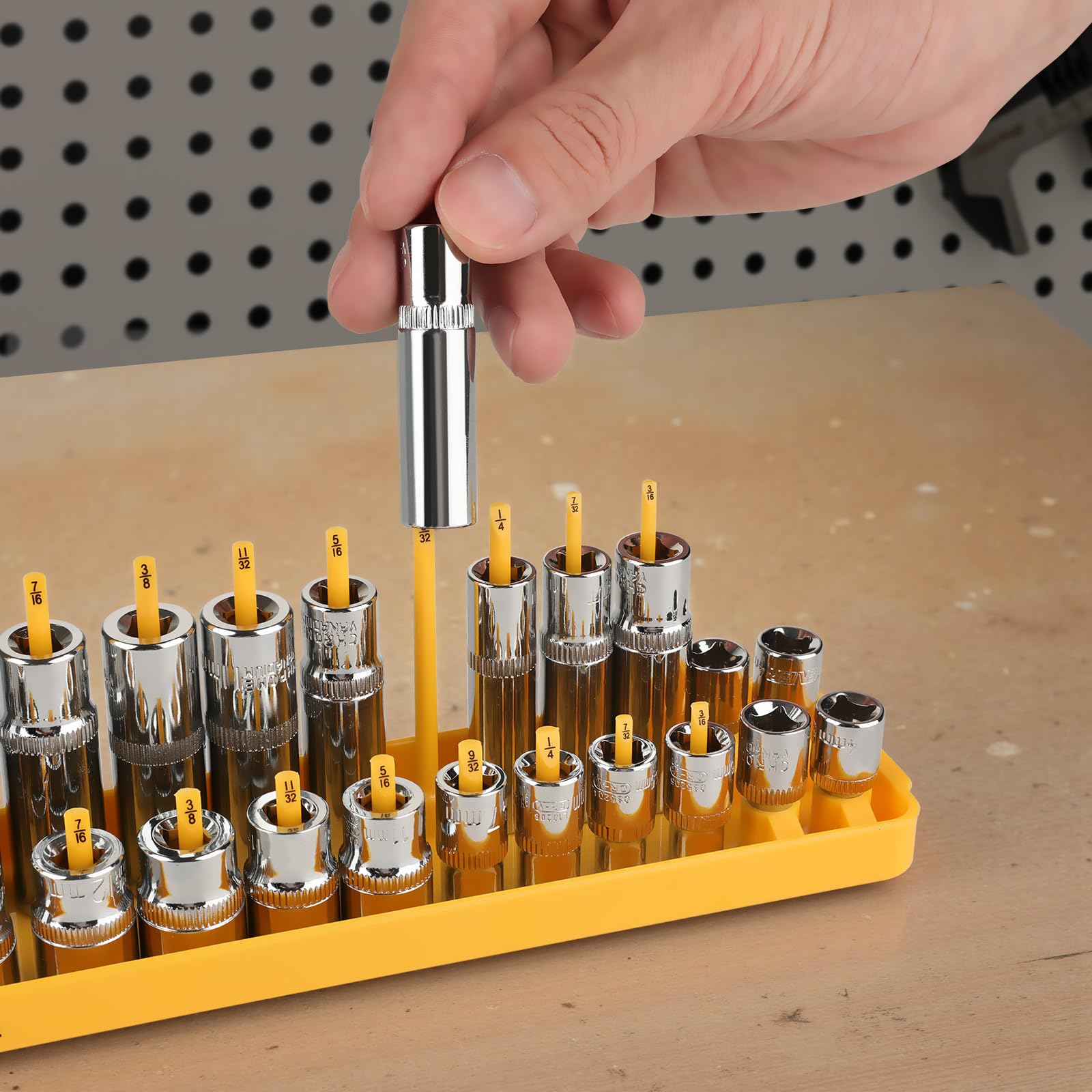 8PCS Socket Organizer Tray Set,SAE & Metric Socket Trays, 2PCS 1/4 - View #5