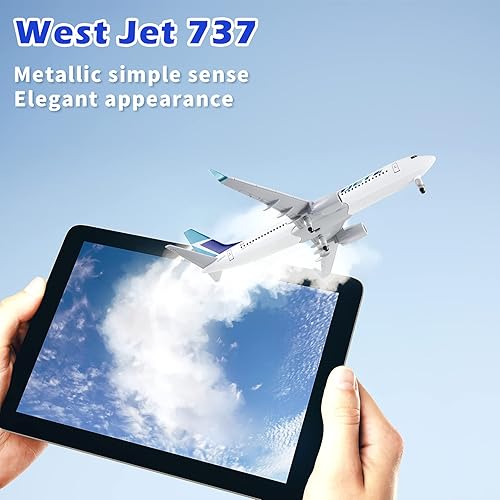 Miniatura 3 de Lose Fun Park 1/300 aviones fundidos a presión modelo American Westjet Boeing 737 modelo avión para colecciones y regalos (Westjet 737)