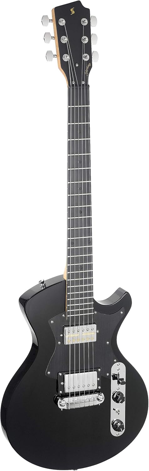 Stagg 6 String Solid-Body Electric Guitar, Right, Full (SVY SPCL BK)