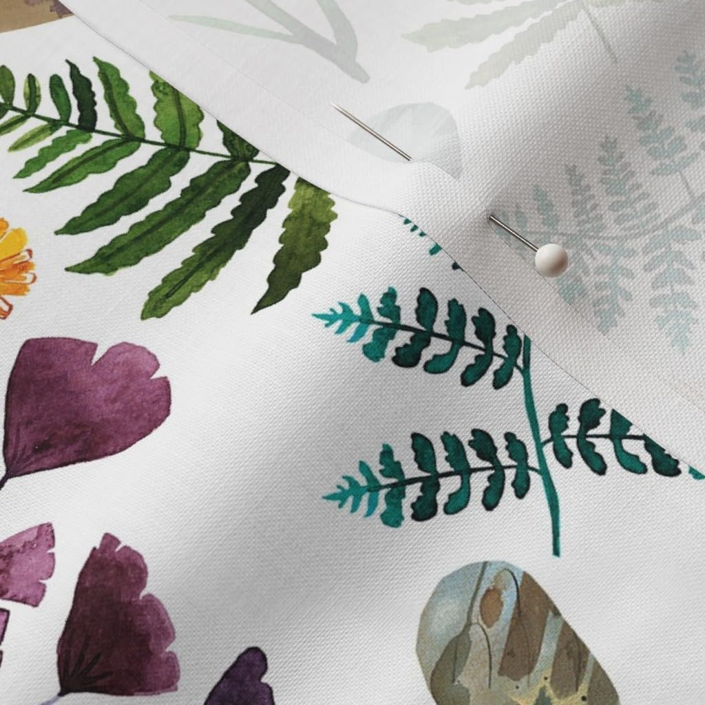 Spoonflower Fabric - Dreams Large Birds Botanical Floral Owl Fern Green Bird Woodland Printed on Petal Signature Cotton Fabric by The Yard - Sewing Quilting Apparel Crafts Decor