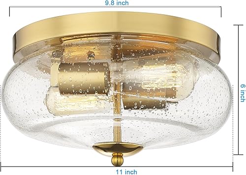 Miniatura 4 de Darkaway Lámpara de techo de granja de montaje empotrado, lámpara de techo para interiores y exteriores con pantalla de vidrio sembrado para