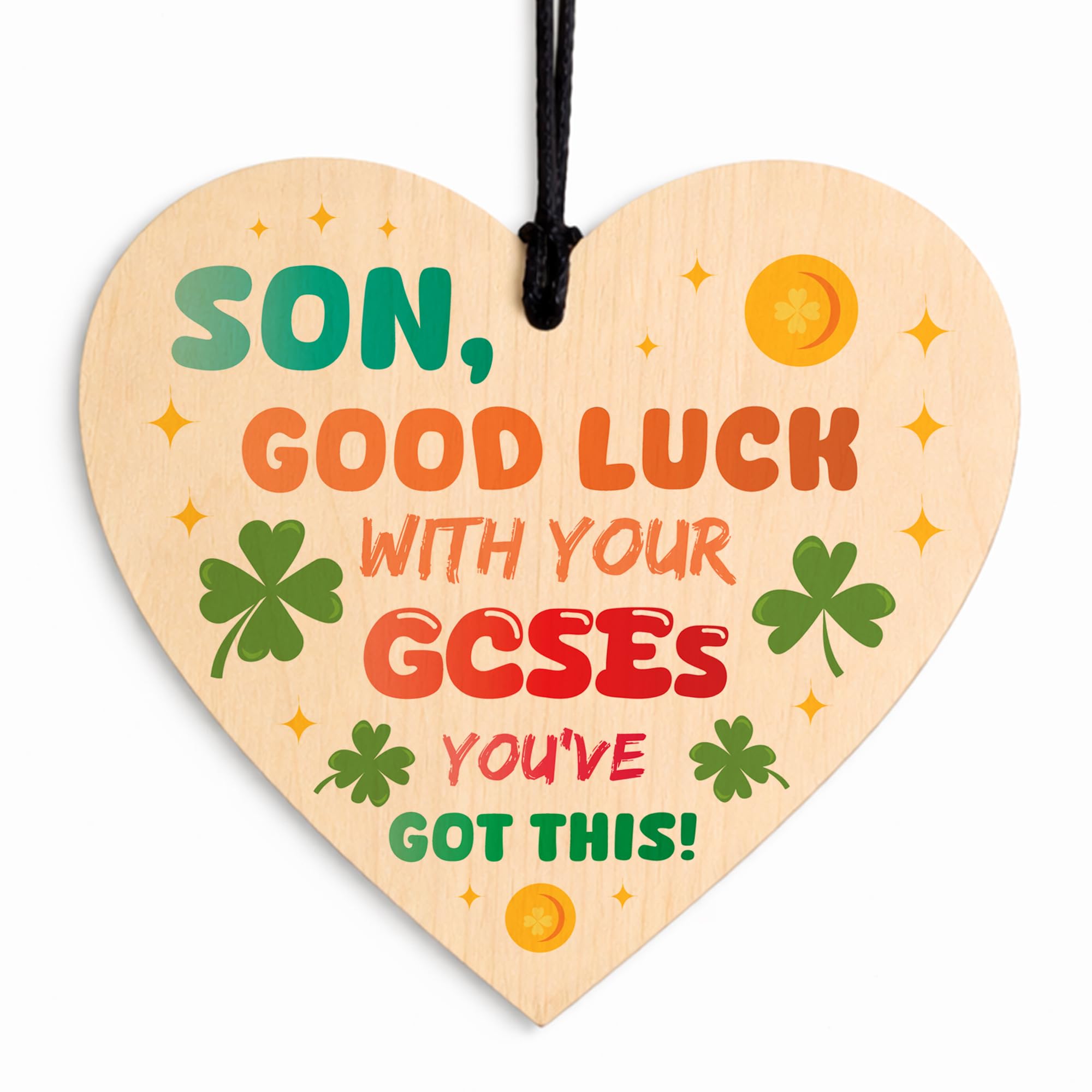 Red Ocean Good Luck For GCSE Exams For Son You've Got This Gift Encouragement Exam Success Son Gift For Good Luck Wooden Heart Keepsake