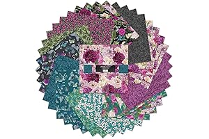 `Wilmington Prints` Fabrics Midnight Garden Danielle Leone 10 Karat Crystals Ten Inch Squares