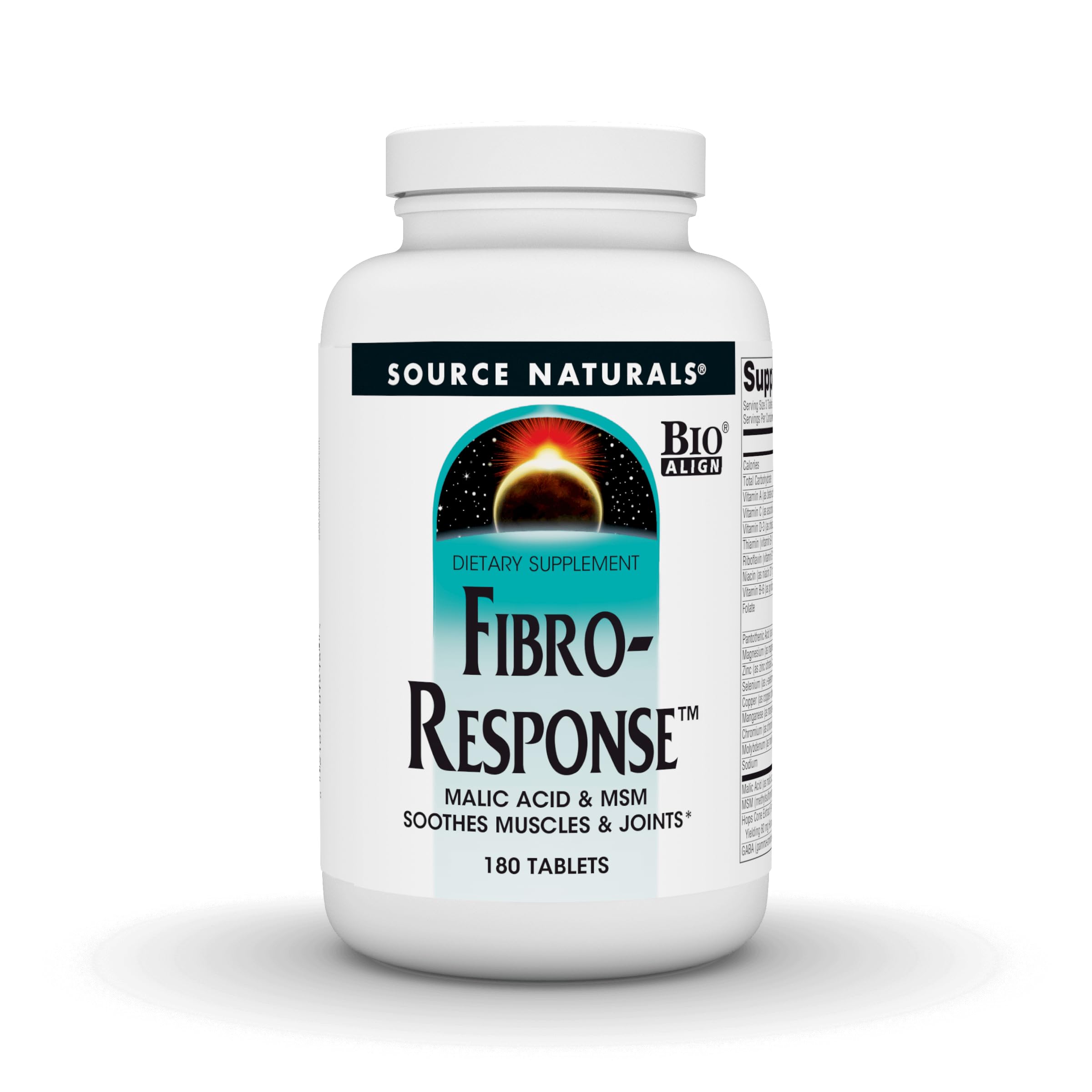 Source Naturals Fibro-Response Bio-Aligned Malic Acid & MSM,180 Tablets 180 Count (Pack of 1)