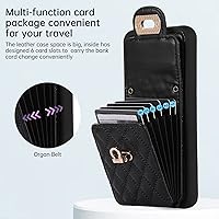 Vista 3 de XYX Wallet Case for Samsung Galaxy A54 5G, Crossbody Strap PU Leather Accordion Organizer Card Holder Protective Case with Adjustable Lanyard, Black