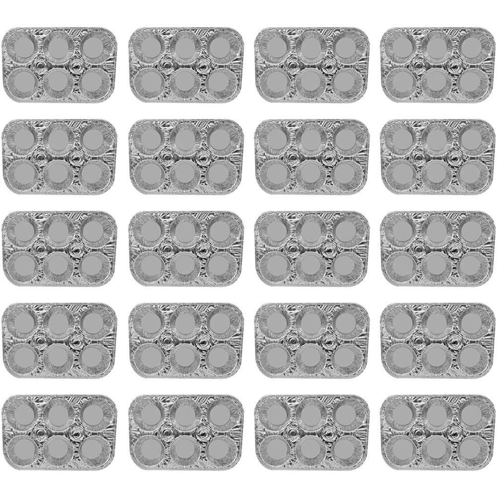 CTRLZS 20 Pack 6-Cup Cupcake Aluminum Pans Accessory Parts Favorite Muffin Size for Baking Cupcakes