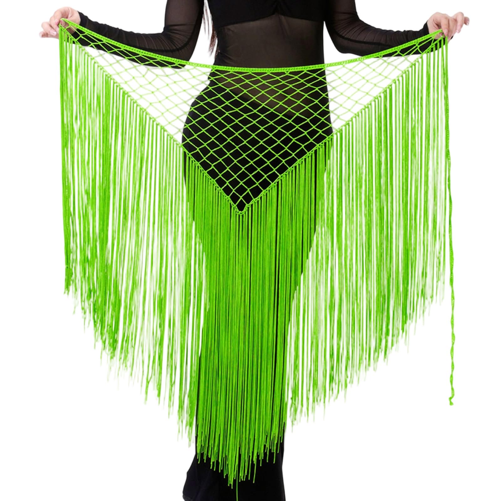 Maxtonser Women Belly Dance Hip Scarf,Hollowed Tassels Triangle Tribal Wrap Skirt Waist Chain Raves Festival Outfits for Women Gir