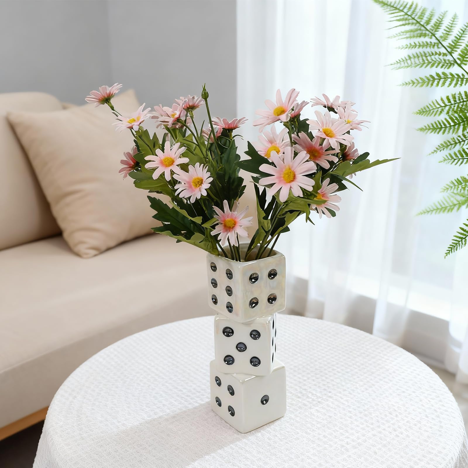 Amazon.com: MOUGIGI Ceramic Dice Vase - Unique Decor for Dried