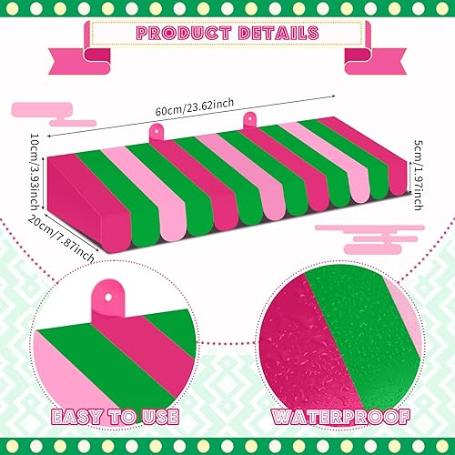 Miniatura 15 de Boao Paquete de 4 toldos de circo para decoración de toldo de cartón con rayas 3D, decoración de pared de carnaval, recuerdos de fiesta de circo
