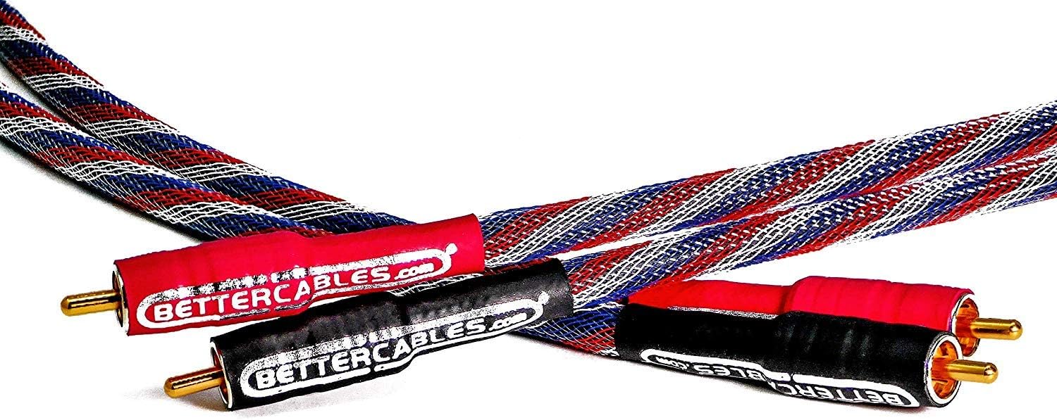 Bеѕt Prоmо 3 Feet Better Cables Silver Serpent Patriot Edition Red/White/Blue RCA Audio Interconnect Cables - Stereo Pair (2 Cables) High-End, High-Performance, Premium Hi-Fi Audio