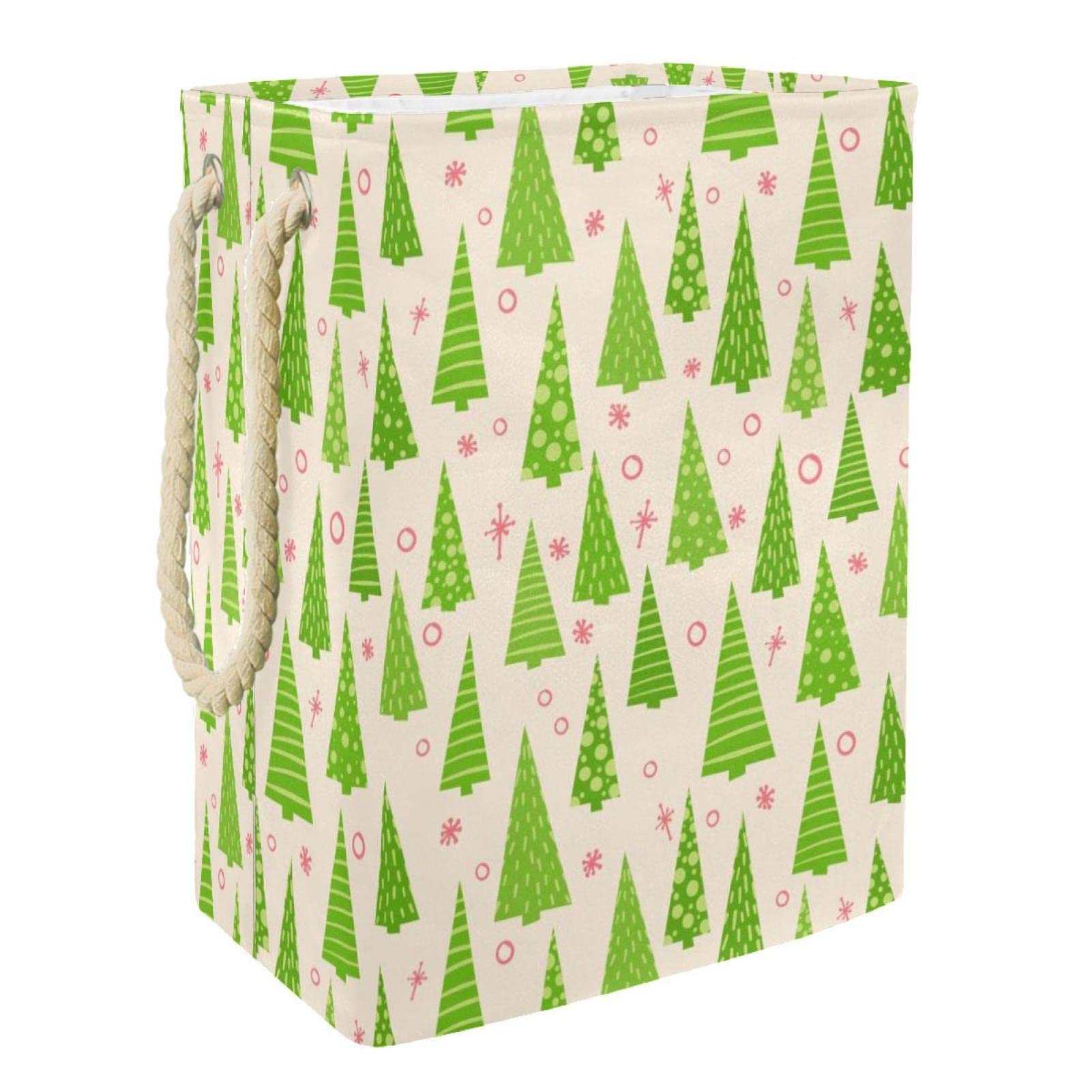 Grand panier à linge vert sapin de Noël bac de rangement pour salle de bain