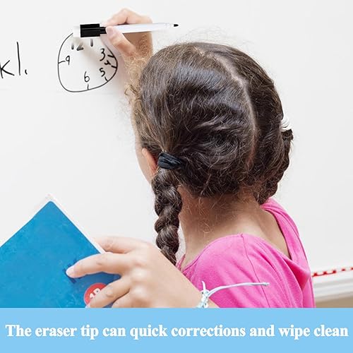 Miniatura 5 de Rotuladores magnéticos reescribibles para pizarra blanca con tapa de borrador (600 unidades, negro)