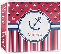 Vista 5 de Carpeta personalizada de 3 anillas para veleros y rayas, 2 pulgadas