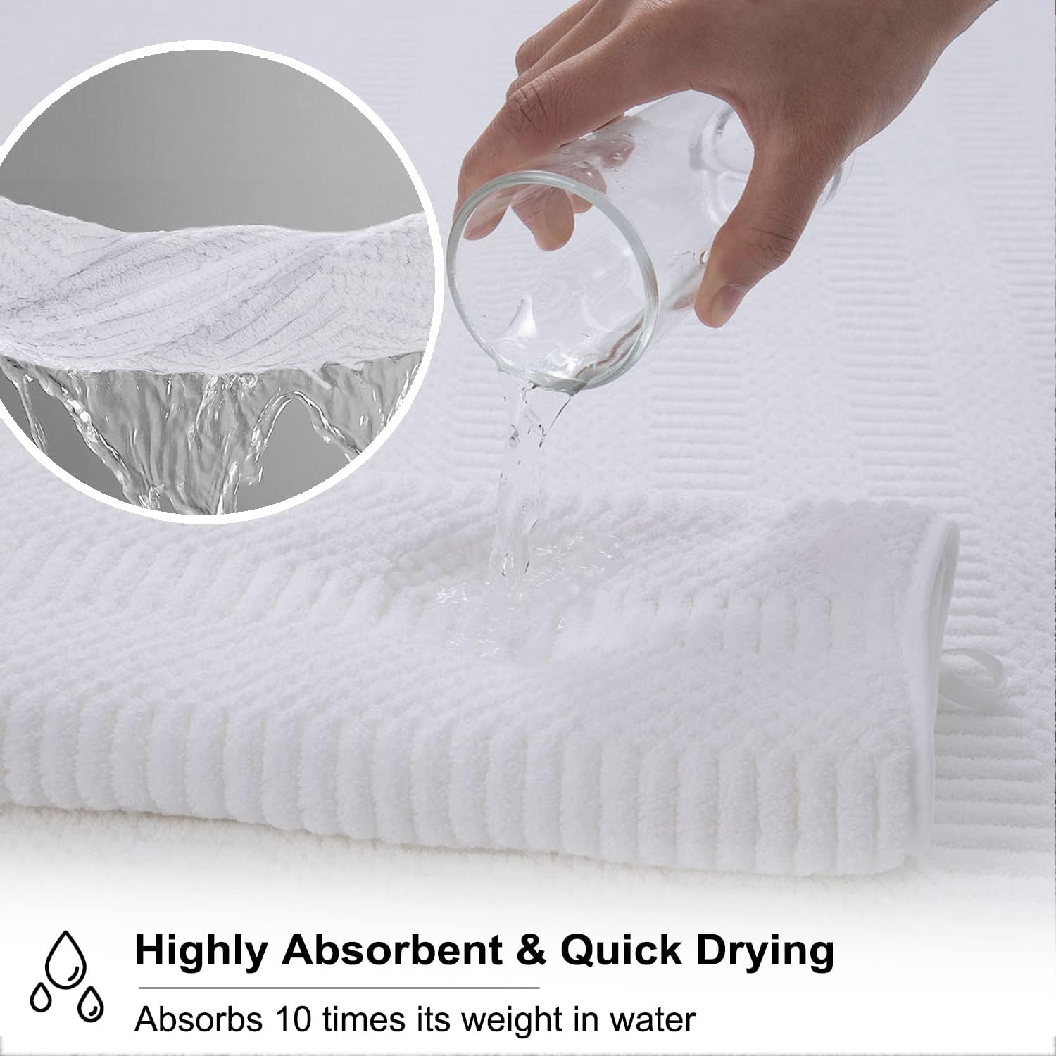 Oliven 4 Pcs White Large Bath Sheet Set 35"x70" Oversized Bath Towel Jumbo Towels 600GSM Soft Highly Absorbent Quick Dry Beach Chair Towels Woven Towel for Bathroom Hotel and Spa - Image 5