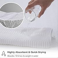 Vista 5 de Oliven Juego de 4 toallas de baño grandes blancas de 35"x70", toallas de baño de gran tamaño jumbo de 600 GSM, suaves, altamente absorbentes