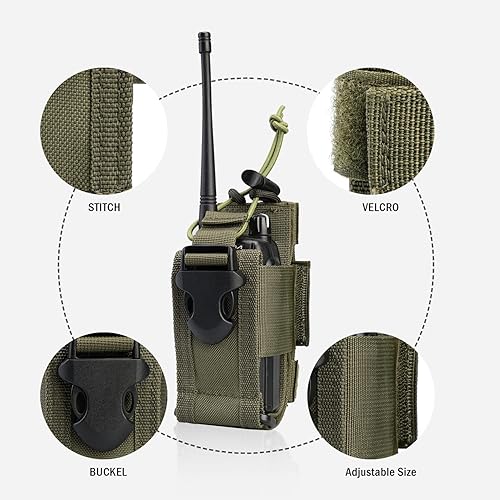 Miniatura 5 de VIPERADE MOLLE - Funda de radio para chaleco, funda universal para walkie talkie, soporte de radio para cinturón de servicio, soporte de radio de