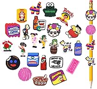 Vista 7 de 20 adornos para lápices, bonitos dijes para lápices para decoración de premios de aula, suministros escolares, recompensas de aula